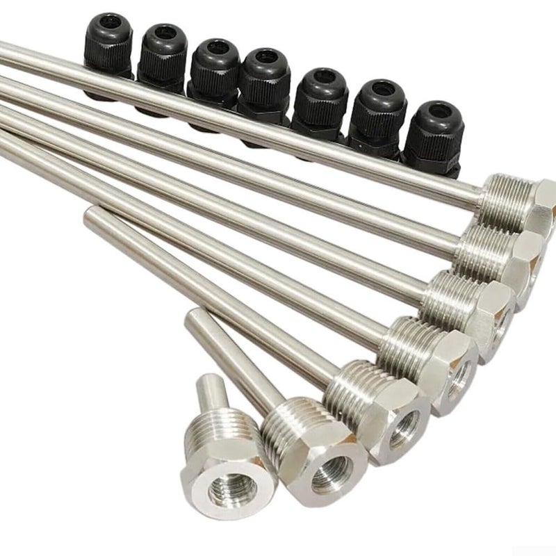 CRIDENG Water Heater Temperature Probe, BSP(G) Type 1/2" DN15 NPT Thermowell Weldless, Inlet Accepts 1/2 Inch Male Pipe Thread, 30Mm 100Mm 150Mm 200Mm Boiler Temperature Sensor (30mm) - Image 3